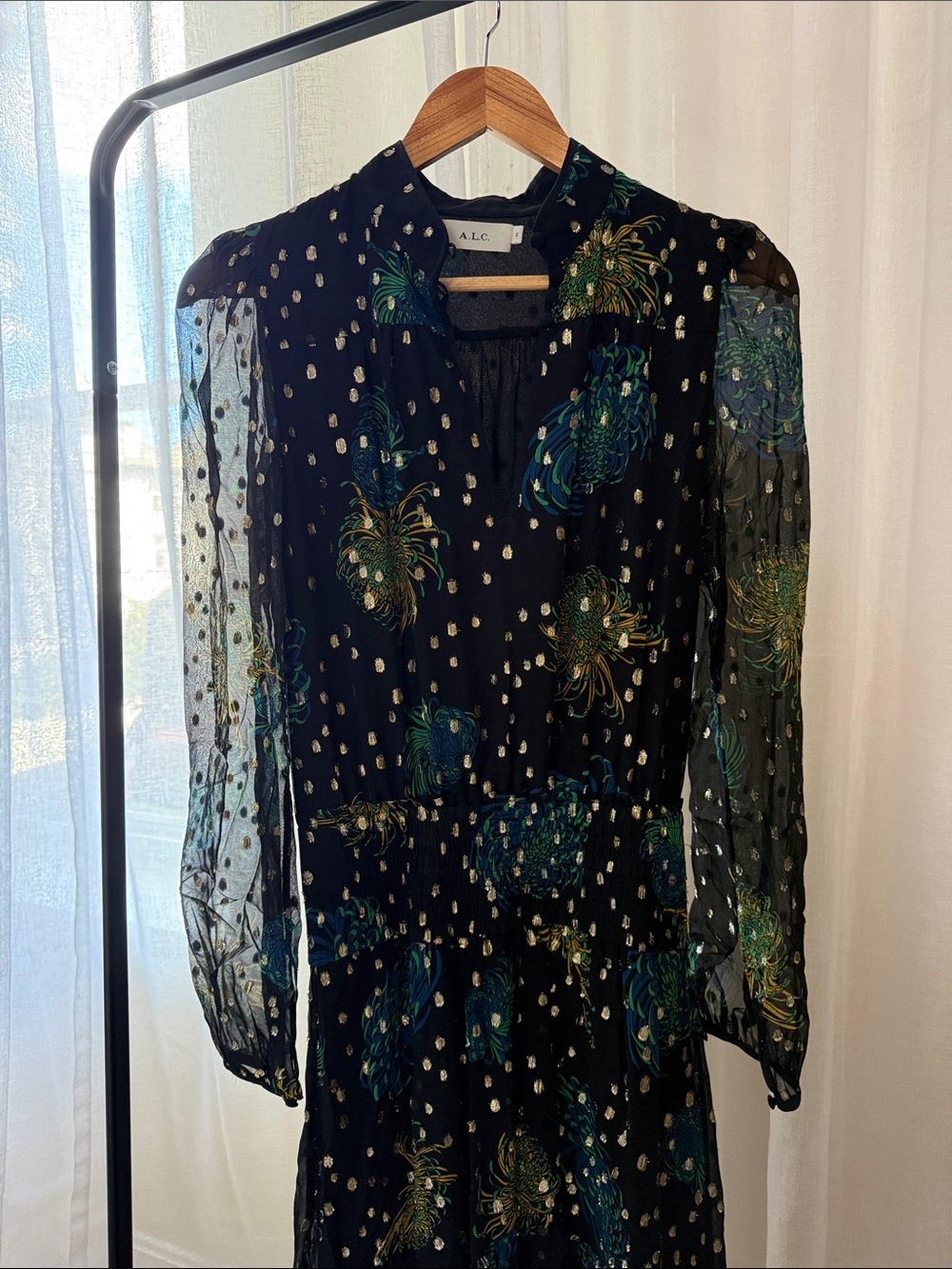 A.L.C. Reese floral georgette dress